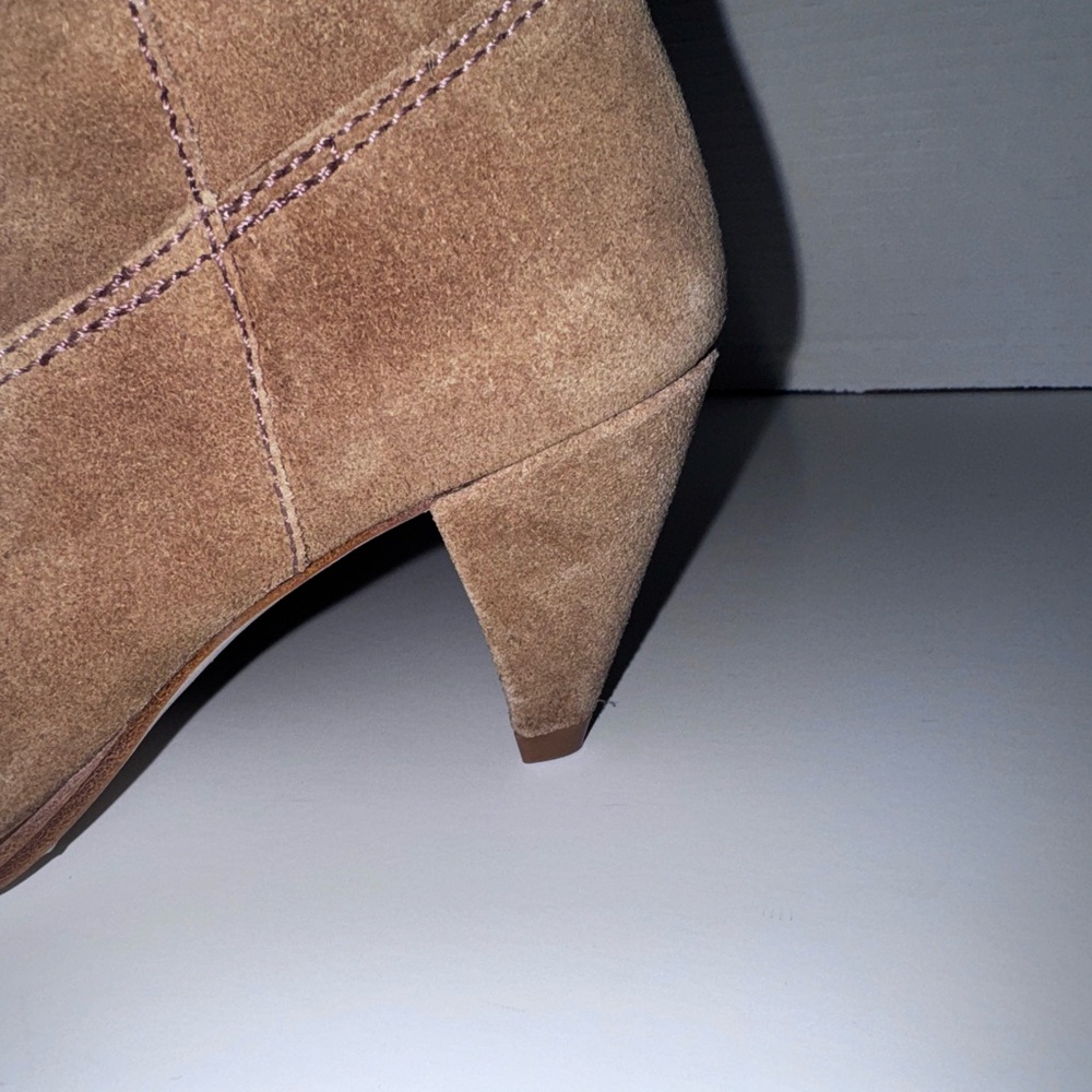 Larroude Louise Brown Suede Tall Western Boots 10 - Picture 5 of 8